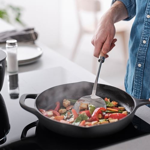 IKEA - VARDAGEN, wok spatula, stainless steel/beech, 36 cm