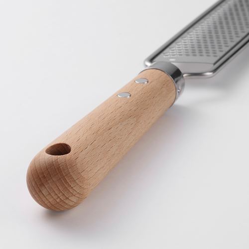 IKEA - VARDAGEN, grater with handle, stainless steel/beech, 33 cm