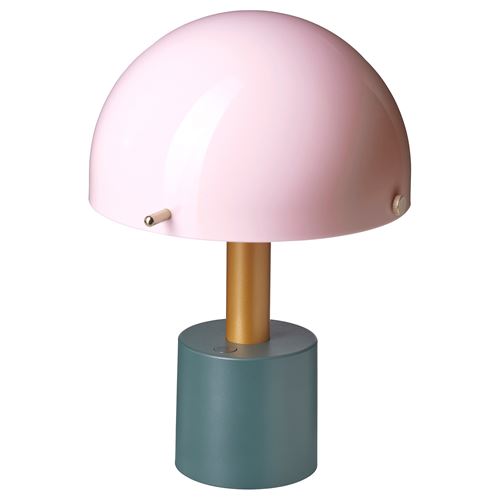 IKEA - NÖDMAST, LED decoration lighting, light pink-dark grey-green, 26 cm