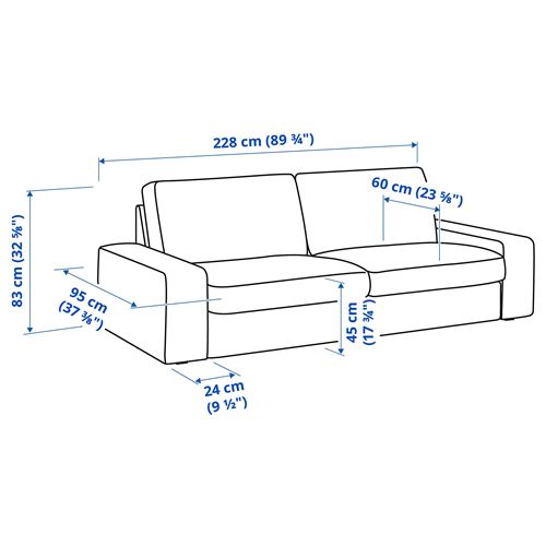 IKEA - KIVIK, 3'lü kanepe, tresund açık bej