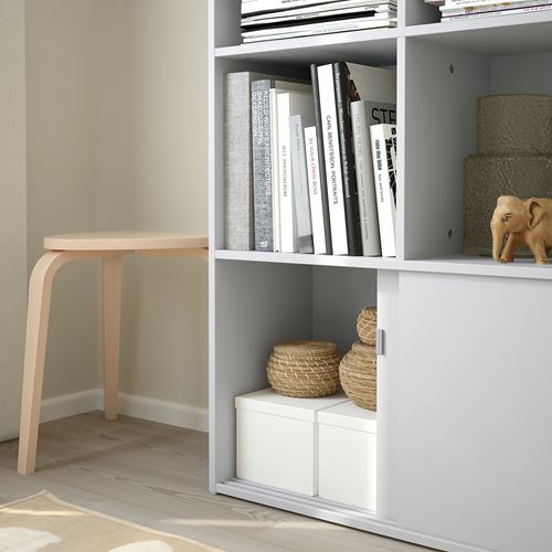 IKEA - SPIKSMED, sliding door-cabinet, grey, 77x96x32 cm