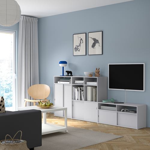 IKEA - SPIKSMED, tv storage unit, light grey, 234x32x96 cm