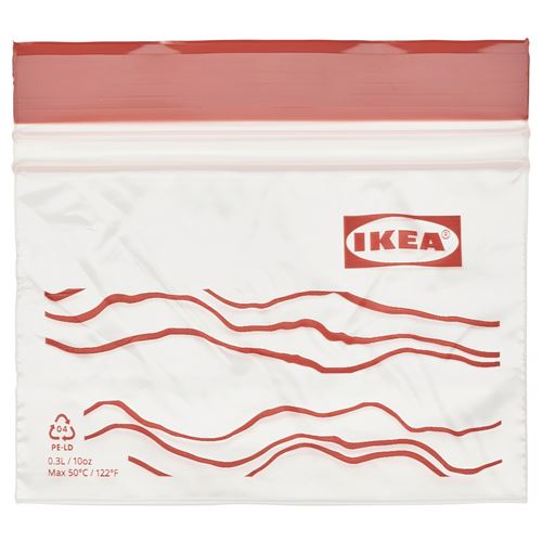 IKEA - ISTAD, resealable bag, red, 0.3 l