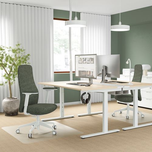 IKEA - GRÖNFJALL, office chair, letafors green-white