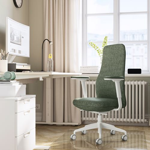 IKEA - GRÖNFJALL, office chair, letafors green-white