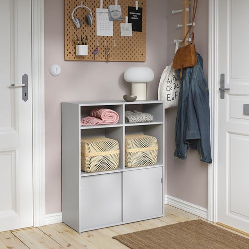 IKEA - SPIKSMED, sliding door-cabinet, grey, 77x96x32 cm