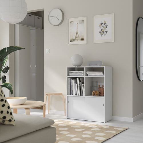 IKEA - SPIKSMED, sliding door-cabinet, grey, 77x96x32 cm