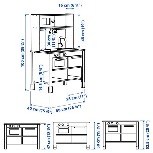 IKEA - SILLTRUT, oyun mutfağı, gri, 68x40x100 cm