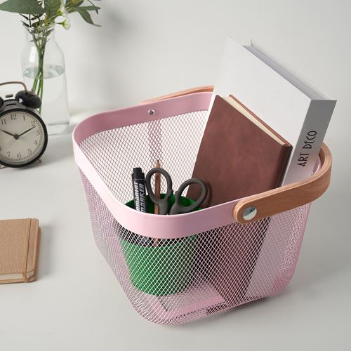 IKEA - RISATORP, sepet, pembe, 25x26x18 cm