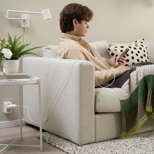 IKEA - SITTBRUNN, USB-C - USB kablo, beyaz, 2 m