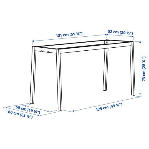 IKEA - MITTZON, çalışma masası iskeleti, beyaz, 140x68x73 cm