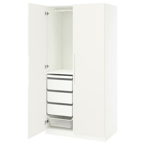 IKEA - PAX/TONSTAD, PAX wardrobe, white-off white, 100x60x201 cm