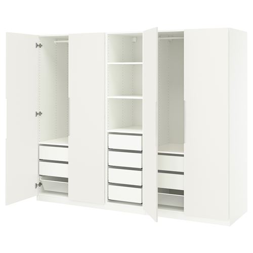 IKEA - PAX/TONSTAD, PAX wardrobe, white-off white, 250x60x201 cm