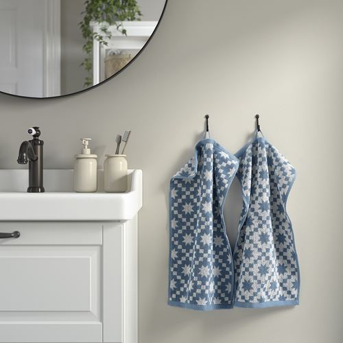 IKEA - PILGULDMAL, hand towel, blue-white, 30x50 cm