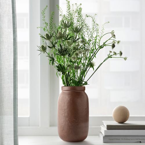 IKEA - MAVINN, stoneware plant vase, brown, 19 cm