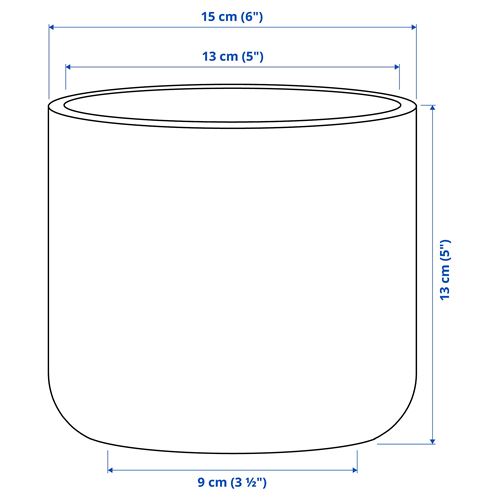IKEA - BUSKKAPRIFOL, seramik saksı, bej, 12 cm