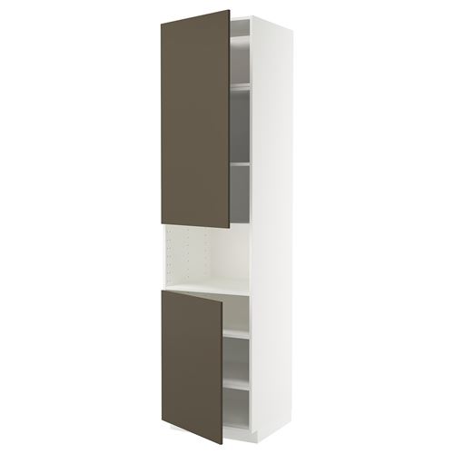 IKEA - METOD, mikrodalga fırın boy dolabı, HAVSTORP kahverengi-bej, 60x60x240 cm