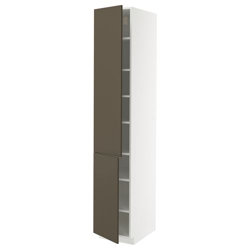 IKEA - METOD, kitchen high cabinet, HAVSTORP brown-beige, 40x60x220 cm
