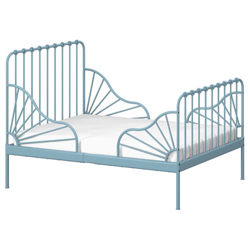 IKEA - MINNEN, extendable bed, grey/blue, 80x200 cm