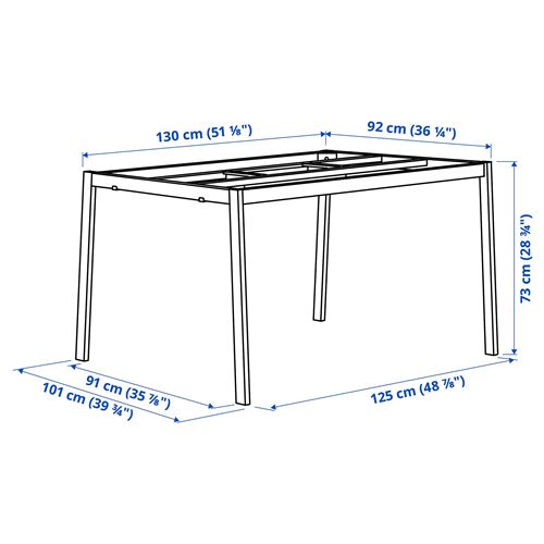 IKEA - MITTZON, çalışma masası iskeleti, beyaz, 140x108x73 cm