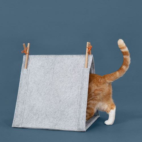 IKEA - UTSADD, cat house, grey-felt, 36x40x43 cm