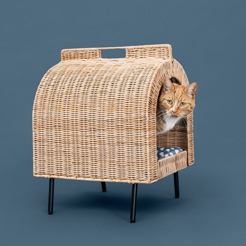 IKEA - UTSADD, cat house, rattan, 36x42x53 cm