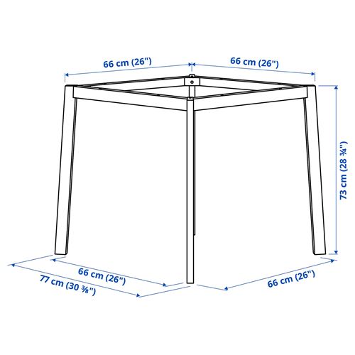 IKEA - MITTZON, frame for table top, white, 76x76x73 cm