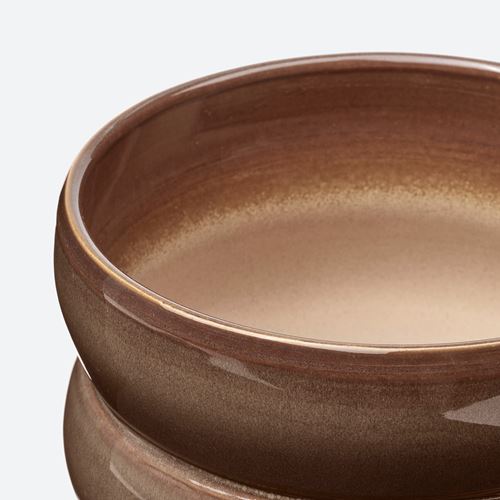 IKEA - HASSELBUKETT, seramik saksı, yeşil-kahverengi, 15 cm