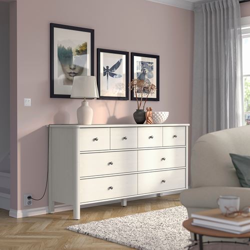 IKEA - STOREMOLLA, chest of 8 drawers, light grey/beige, 171x50x91 cm