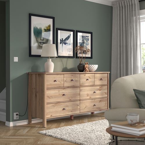 IKEA - STOREMOLLA, chest of 8 drawers, grey-brown, 171x50x91 cm