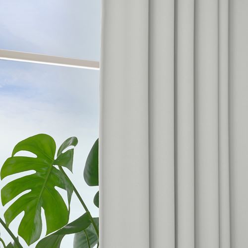 IKEA - KORGMOTT, blackout curtain, 1 pair, white, 145x300 cm