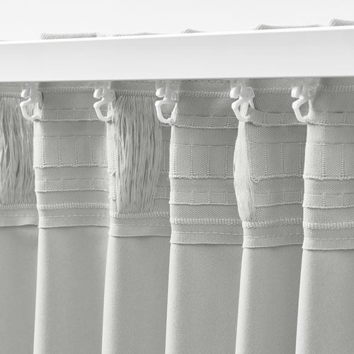 IKEA - KORGMOTT, blackout curtain, 1 pair, white, 145x300 cm