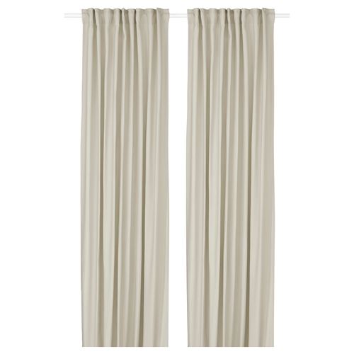 IKEA - GINSTMOTT, fon perde/2 kanat, bej, 145x300 cm