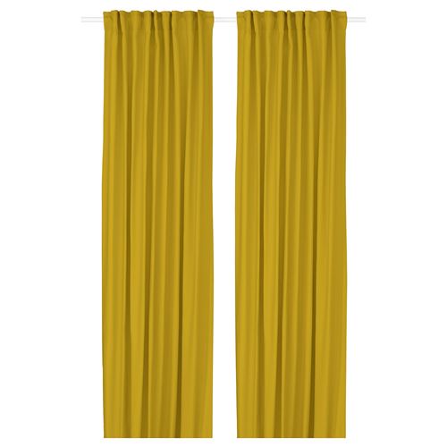 IKEA - GINSTMOTT, fon perde/2 kanat, sarı, 145x300 cm