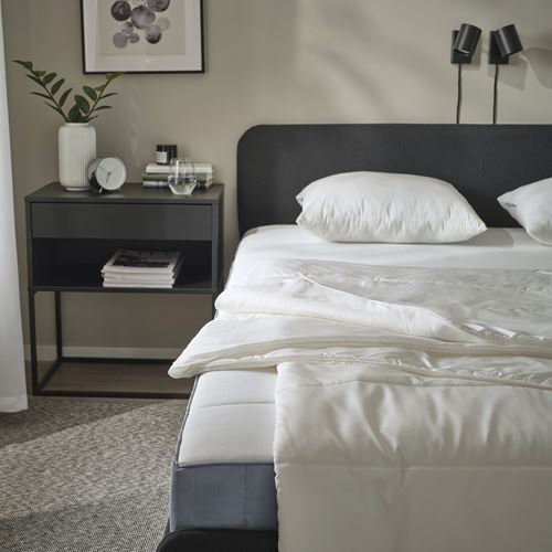 IKEA - SANDGRASMAL, double duvet, white, light warm
