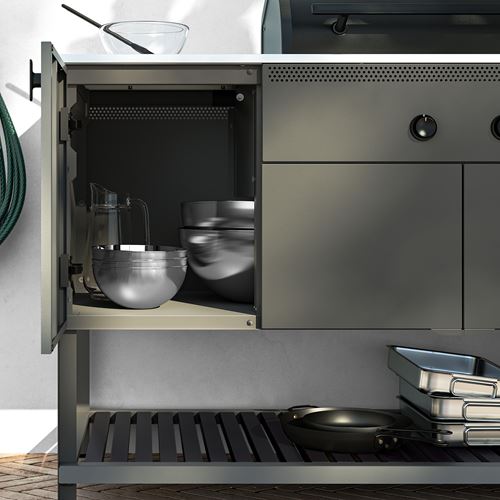 IKEA - BATSKAR, charcoal barbecue, dark grey, 120x60 cm