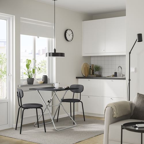 IKEA - GUNDE/ÖSTANÖ, kitchen table set, black-remmarn dark grey, 2 chairs