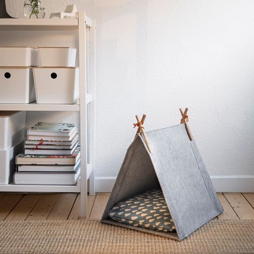 IKEA - UTSADD, cat house, grey-felt, 36x40x43 cm