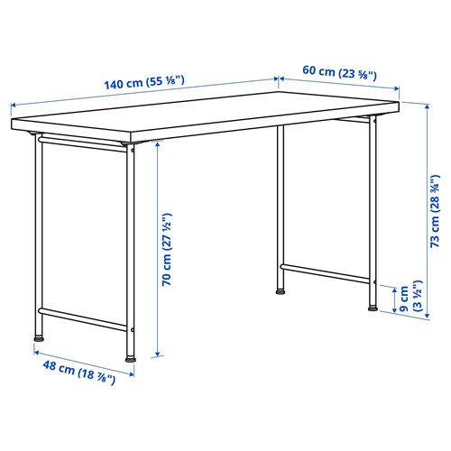 IKEA - LAGKAPTEN/SPAND, desk, white, 140x60 cm