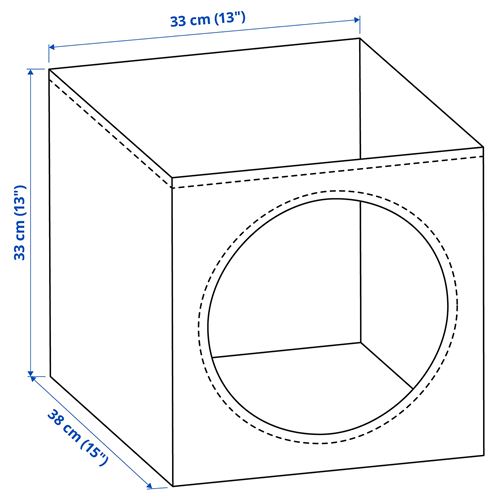 IKEA - UTSADD, cat house, grey/blue, 33x38x33 cm