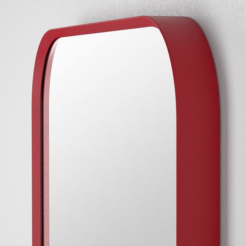 IKEA - LINDBYN, wall mirror, red, 28x60 cm