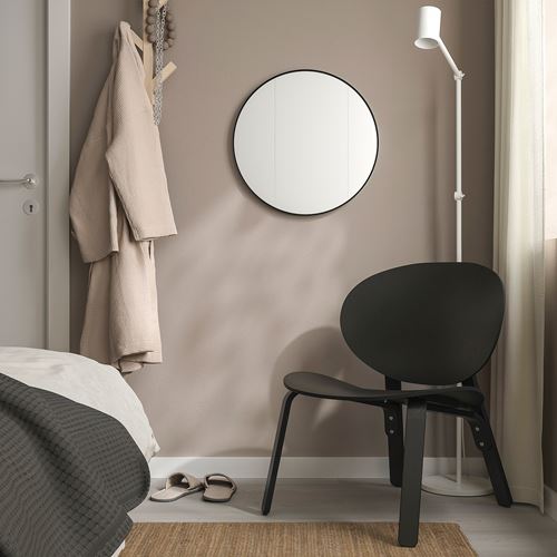 IKEA - LINDBYN, round mirror, black, 50 cm