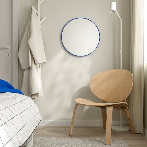 IKEA - LINDBYN, round mirror, blue, 50 cm