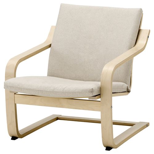 IKEA - POANG, rocking-chair, natural colour-beige-katorp natural colour-beige