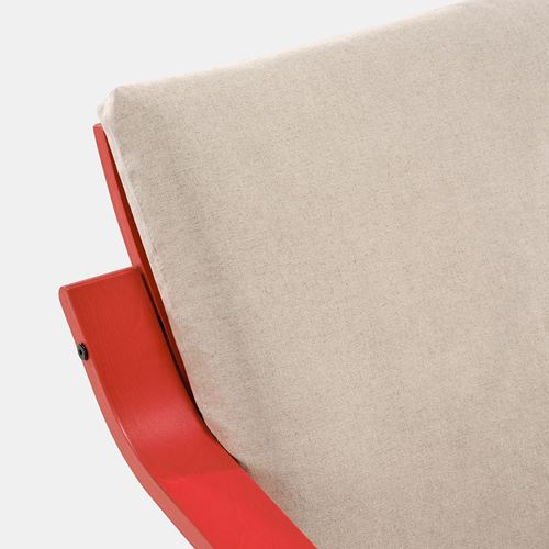 IKEA - POANG, rocking-chair, red-katorp natural colour-beige