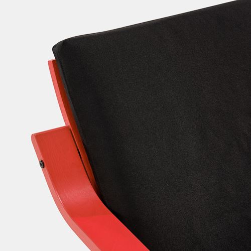 IKEA - POANG, rocking-chair, red-vissle black