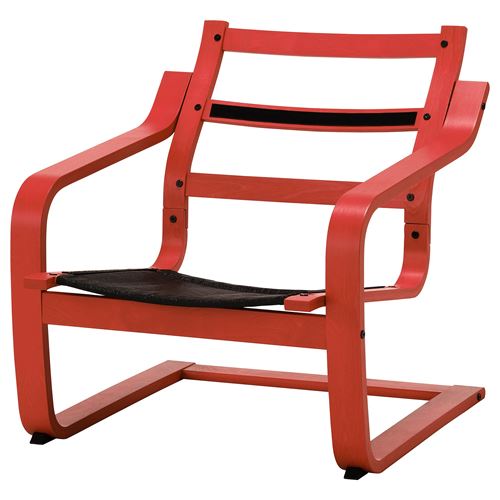 IKEA - POANG, rocking-chair frame, red stained