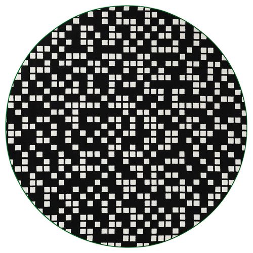 IKEA - BRANNBOLL, round rug, black, 195 cm