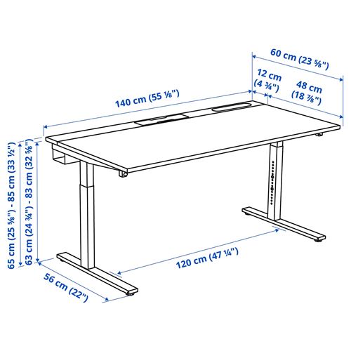 IKEA - MITTZON, desk, white, 140x60 cm