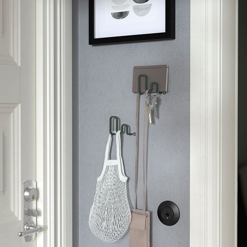 IKEA - JORDMANEN, hook, dark grey-green